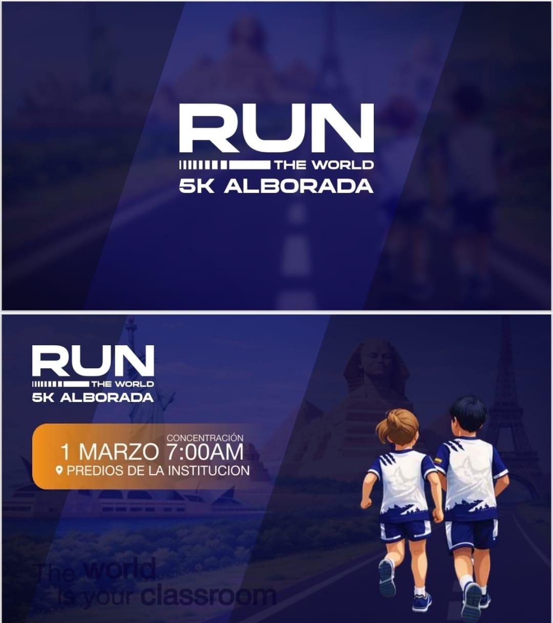 banner RUN THE WORLD ALBORADA INFANTIL