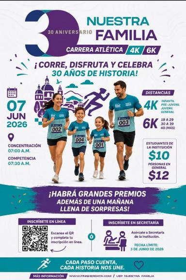 banner NUESTRA FAMILIA CARRERA ATLETICA INFANTIL